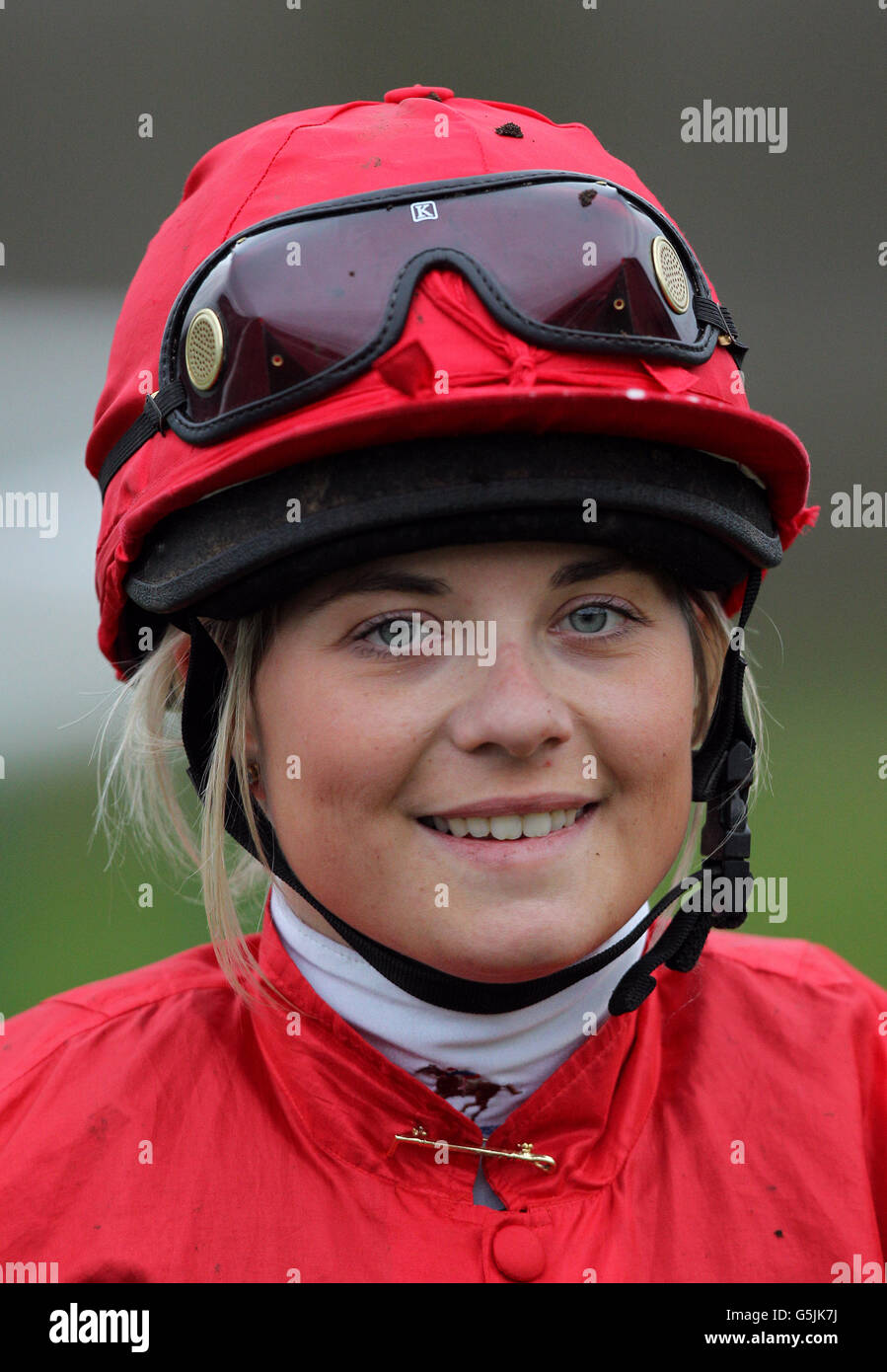 Horse Racing Nottingham Races. Miss Emma Bedford, jockey Stock Photo