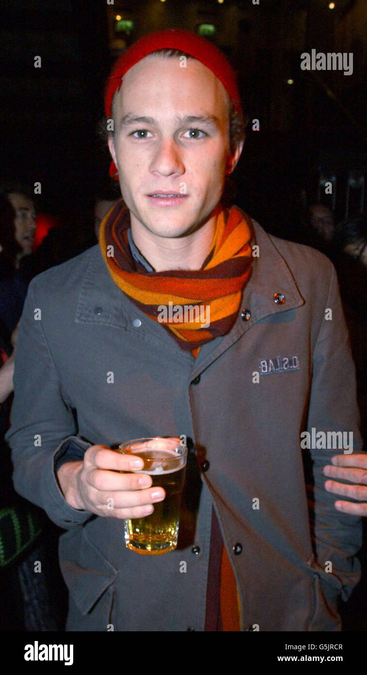 Actor Heath Ledger at the Oscar Moore Foundation Annual Film Quiz, at Sound in London, where the Oscar Moore Screenwriting Prize will be presented, this year's genre is Thriller. omsa Stock Photo