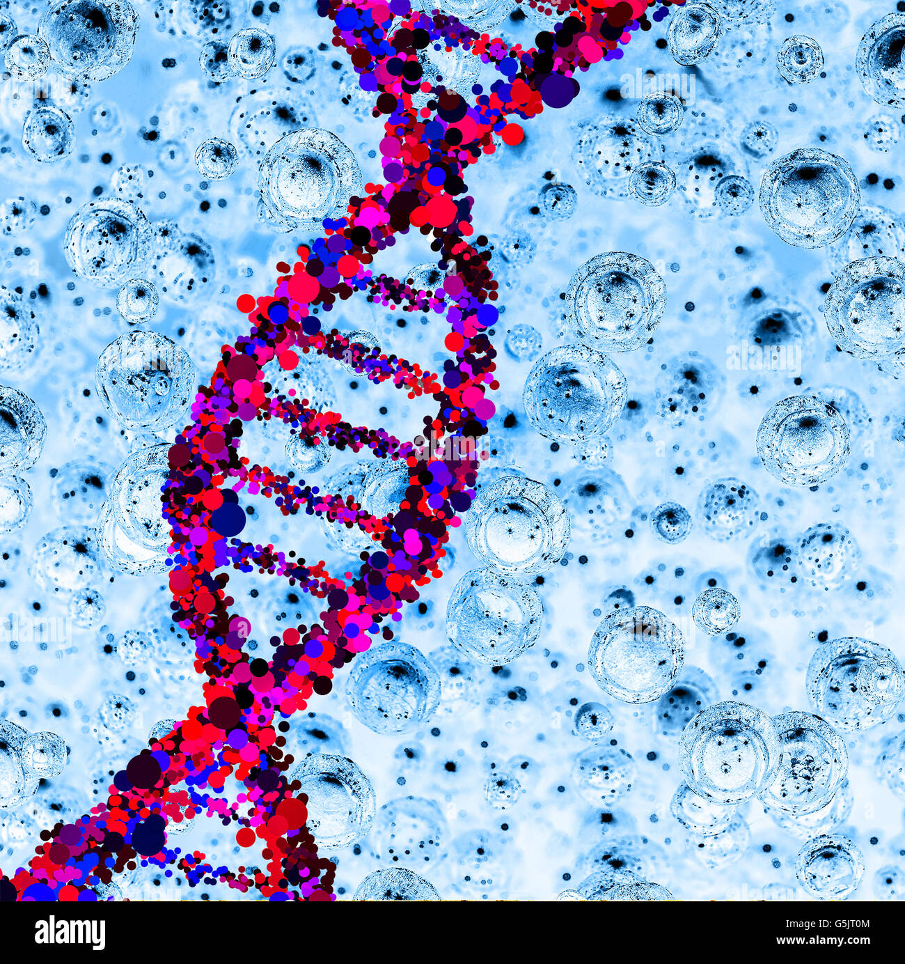 Dna genetic concept with a spiral shape. Stock Photo
