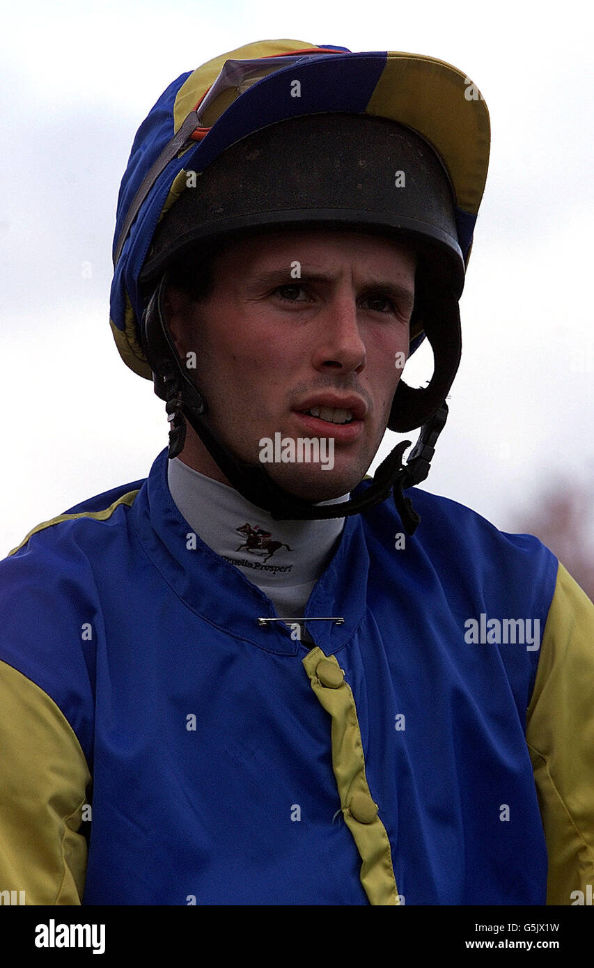 HORSERACING BEN ORDE-POWLETT. Ben Orde-Powlett, Jockey. Photo David Davies.. Stock Photo