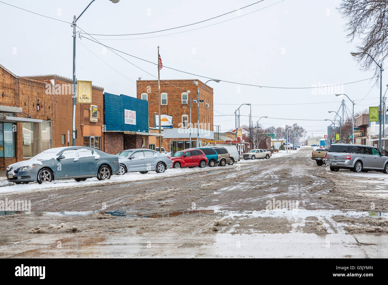Nebraska downtown main street winter hires stock photography and images Alamy