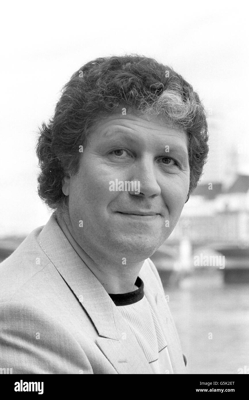 DJ Dave Lee Travis with his beard shaved off in 1985. Stock Photo