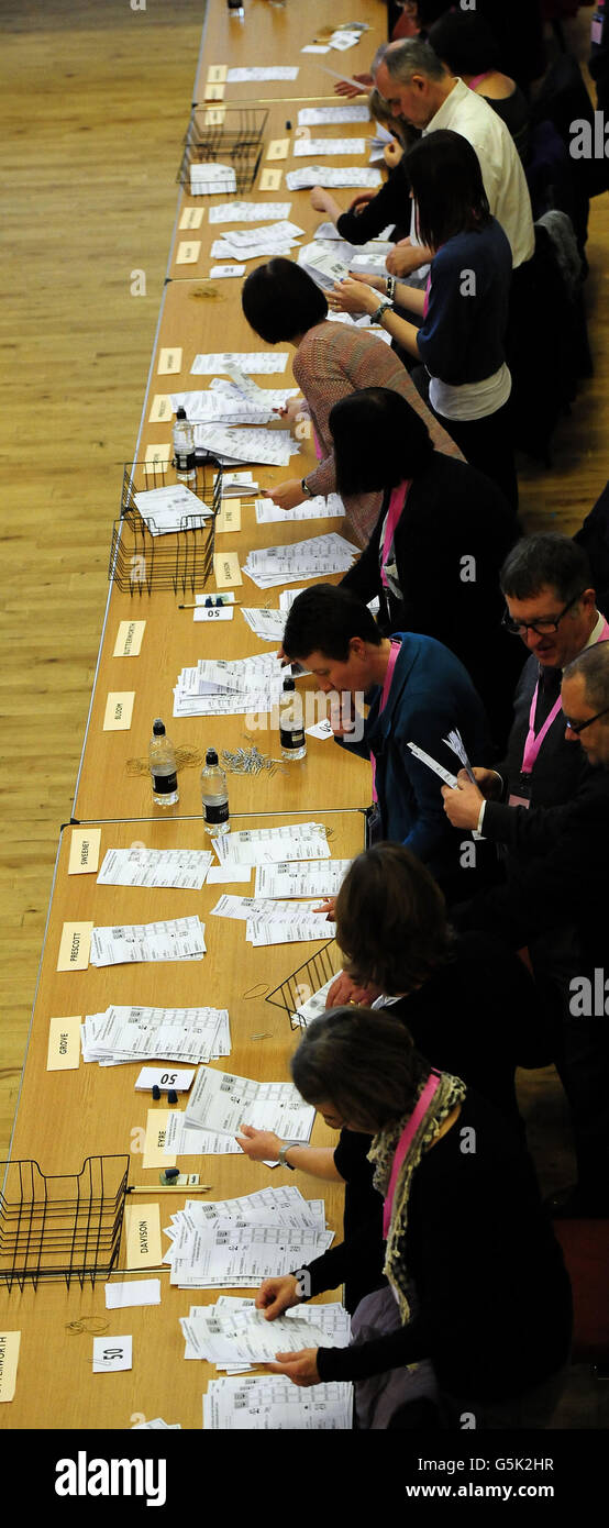 The vote count for the Police and Crime Commissioner in the Humberside Police Area begins in Bridlington Spa today following Polling yesterday. Stock Photo