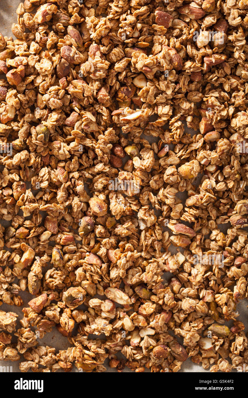 homemade healthy granola background Stock Photo