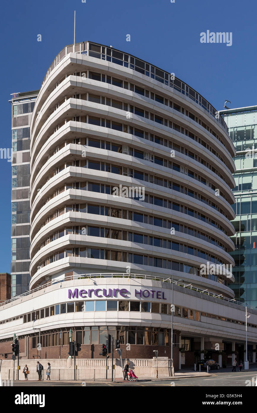 Liverpool Merseyside North West England. The Mercure hotel , formerly the Atlantic Tower at the pierhead. Stock Photo