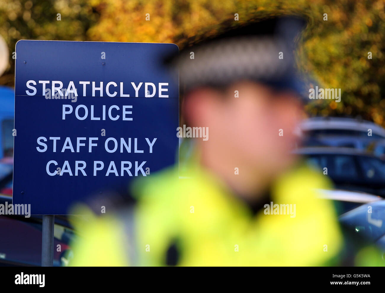 A police officer stands at the entrance to Baird Street Police Station