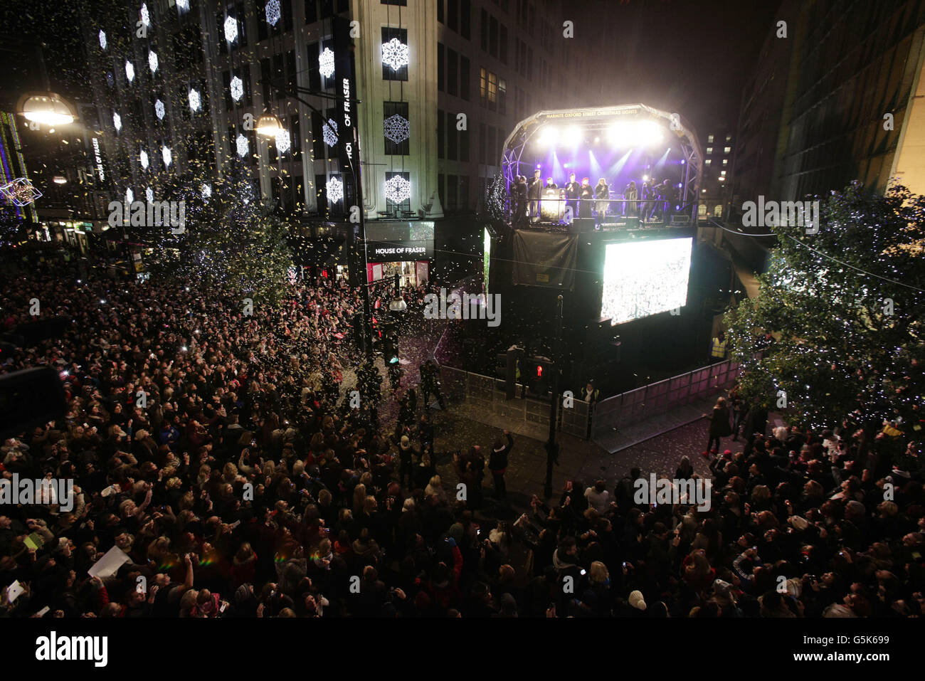 Oxford Street Christmas Lights Switch on London Stock Photo Alamy