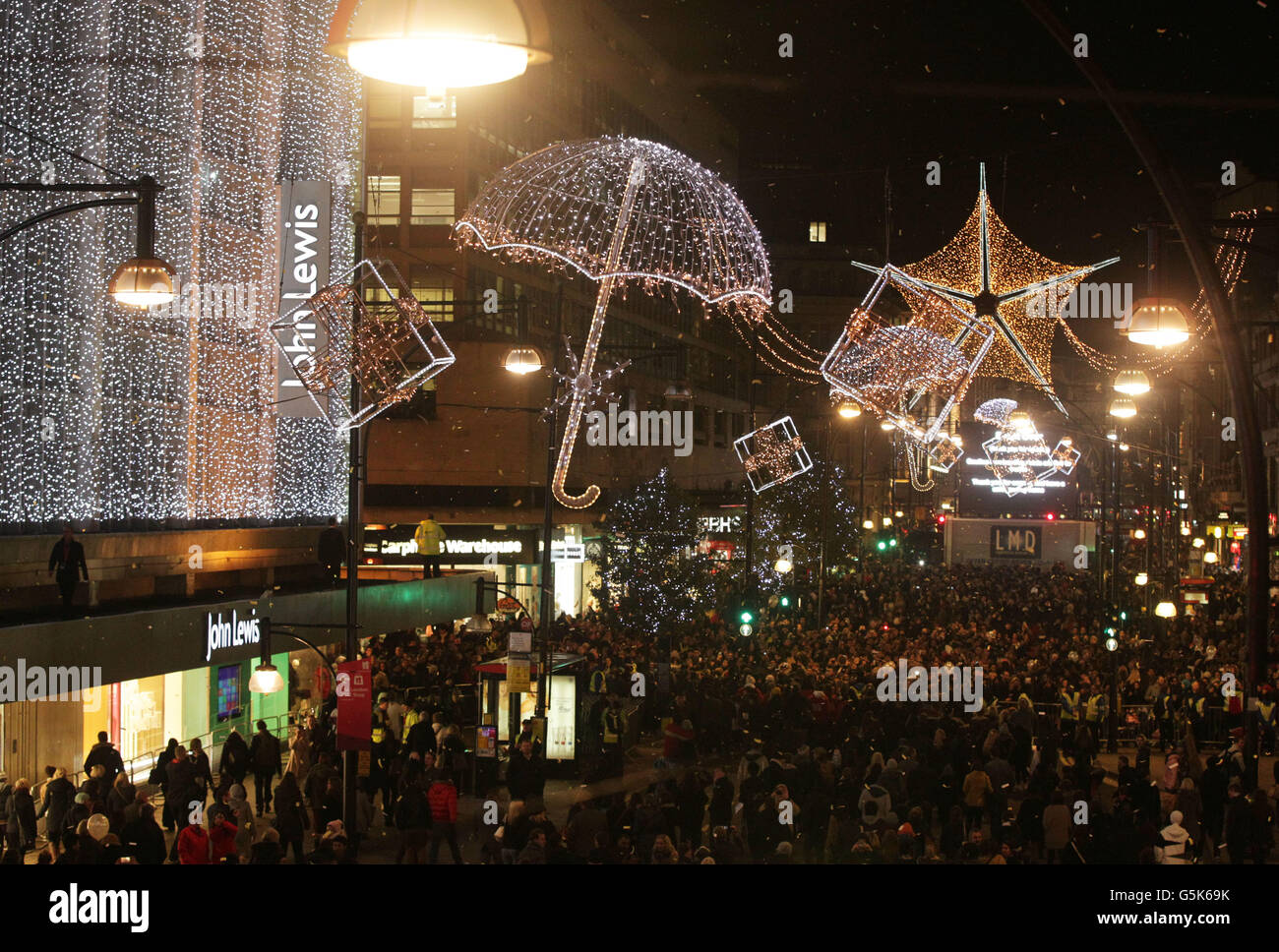 Oxford Street Christmas Lights Switch on London Stock Photo Alamy