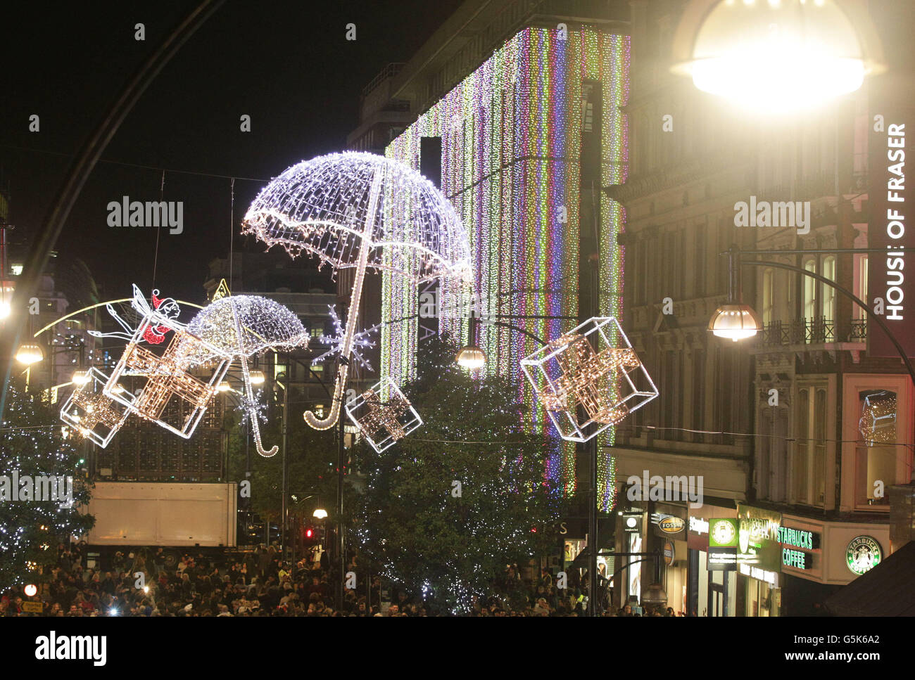 Oxford Street Christmas Lights Switch on London Stock Photo Alamy