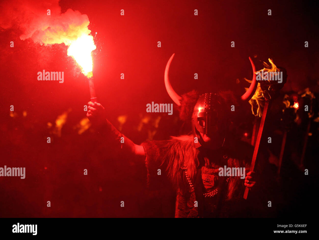 Lewes Bonfire Society's parade through Lewes, in East Sussex, as part ...