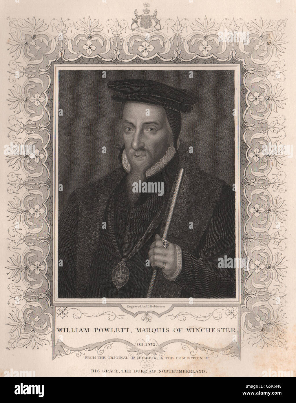 BRITISH HISTORY: William Powlett, Marquis Of Winchester. TALLIS, print ...