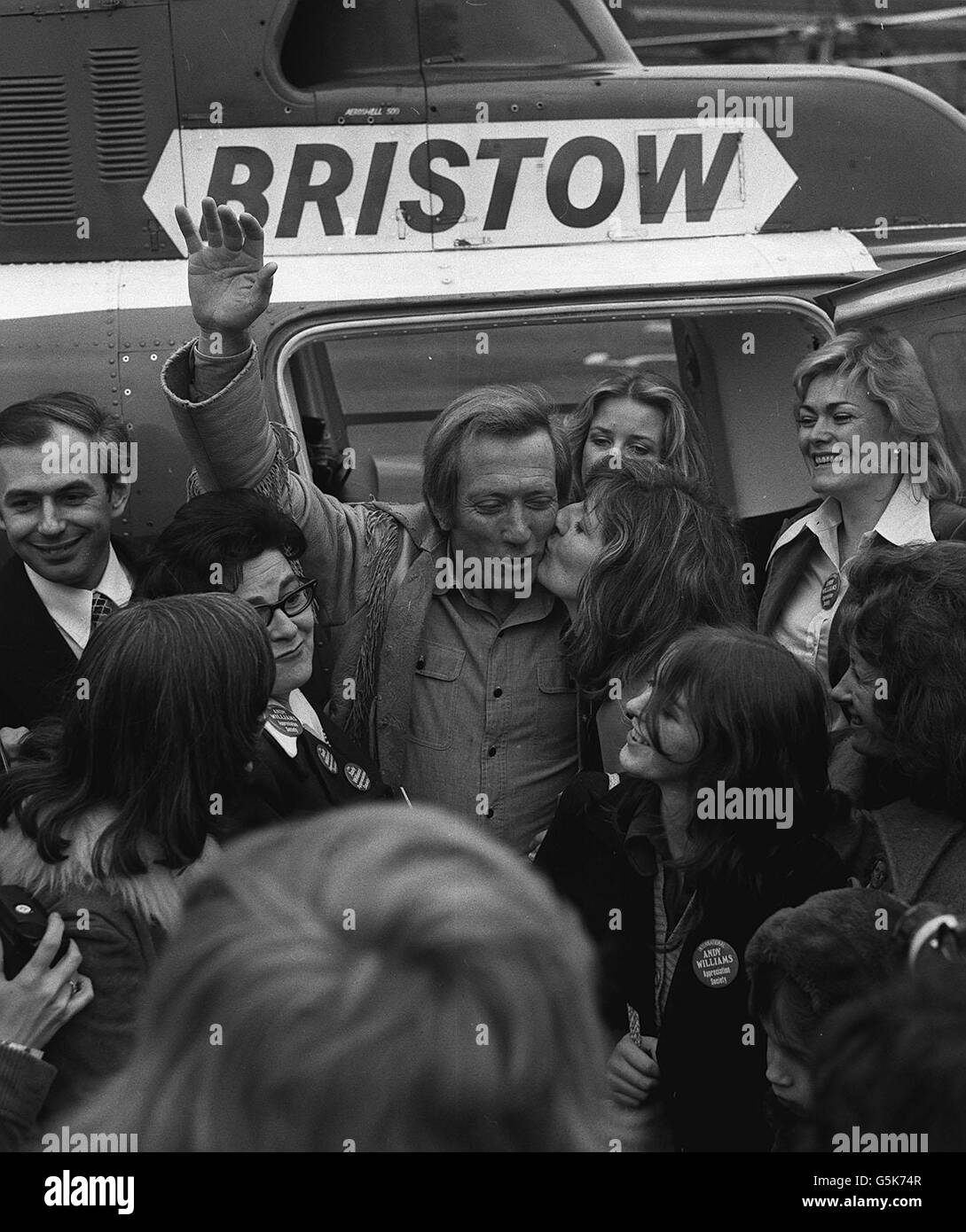 A warm welcome for American singing star Andy Williams as he arrives at ...