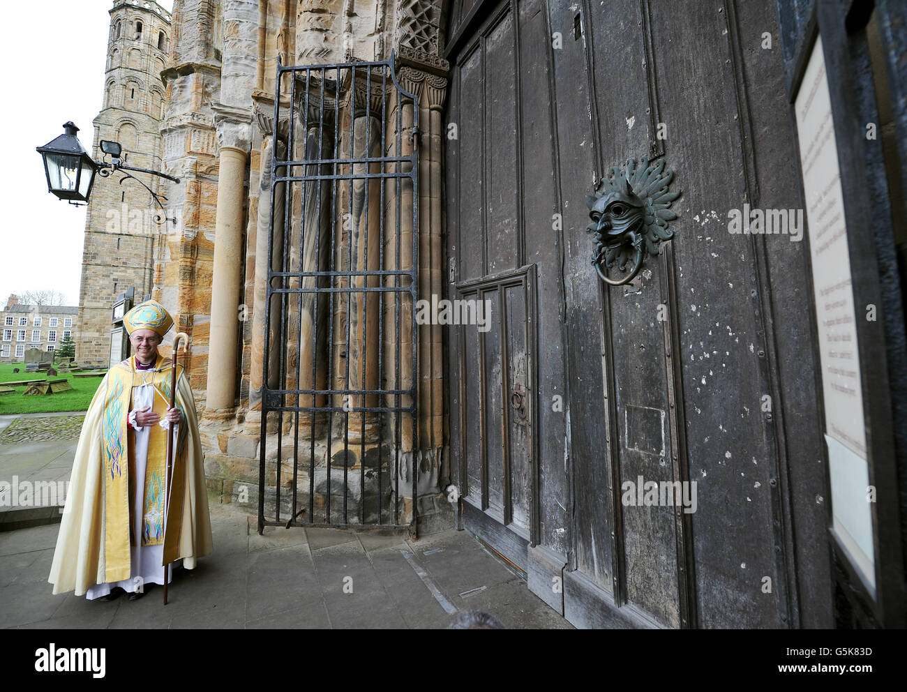 The Right Reverend Justin Welby is installed as the new Bishop of Durham in a ceremony at Durham Cathedral. Stock Photo