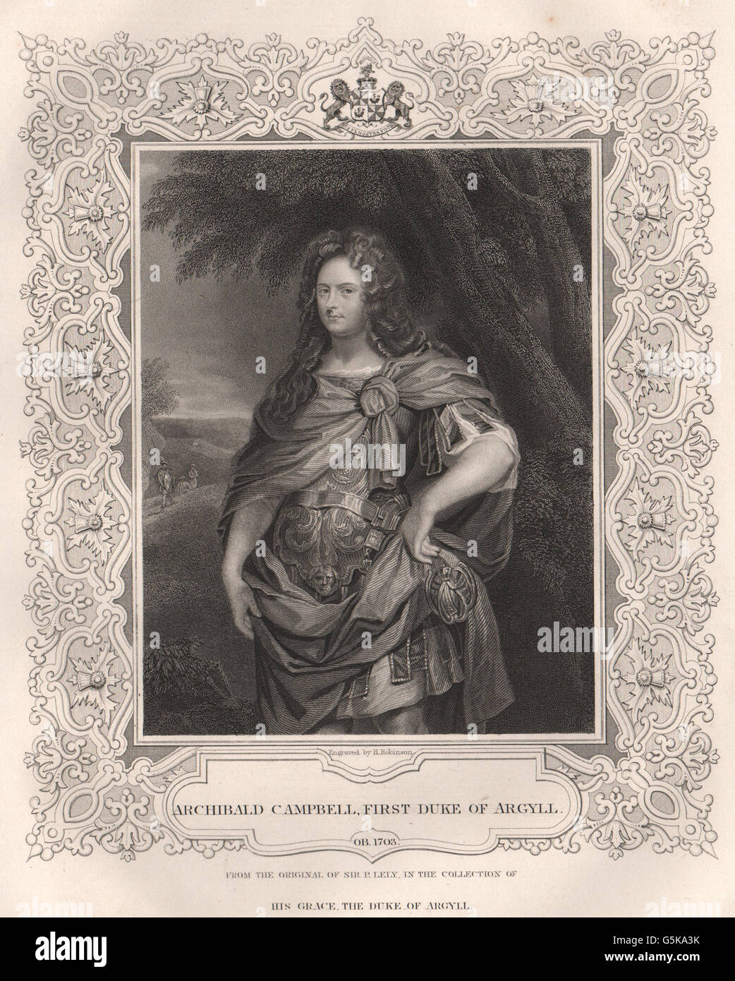 BRITISH HISTORY: Archibald Campbell, first Duke Of Argyll. TALLIS, print 1853 Stock Photo