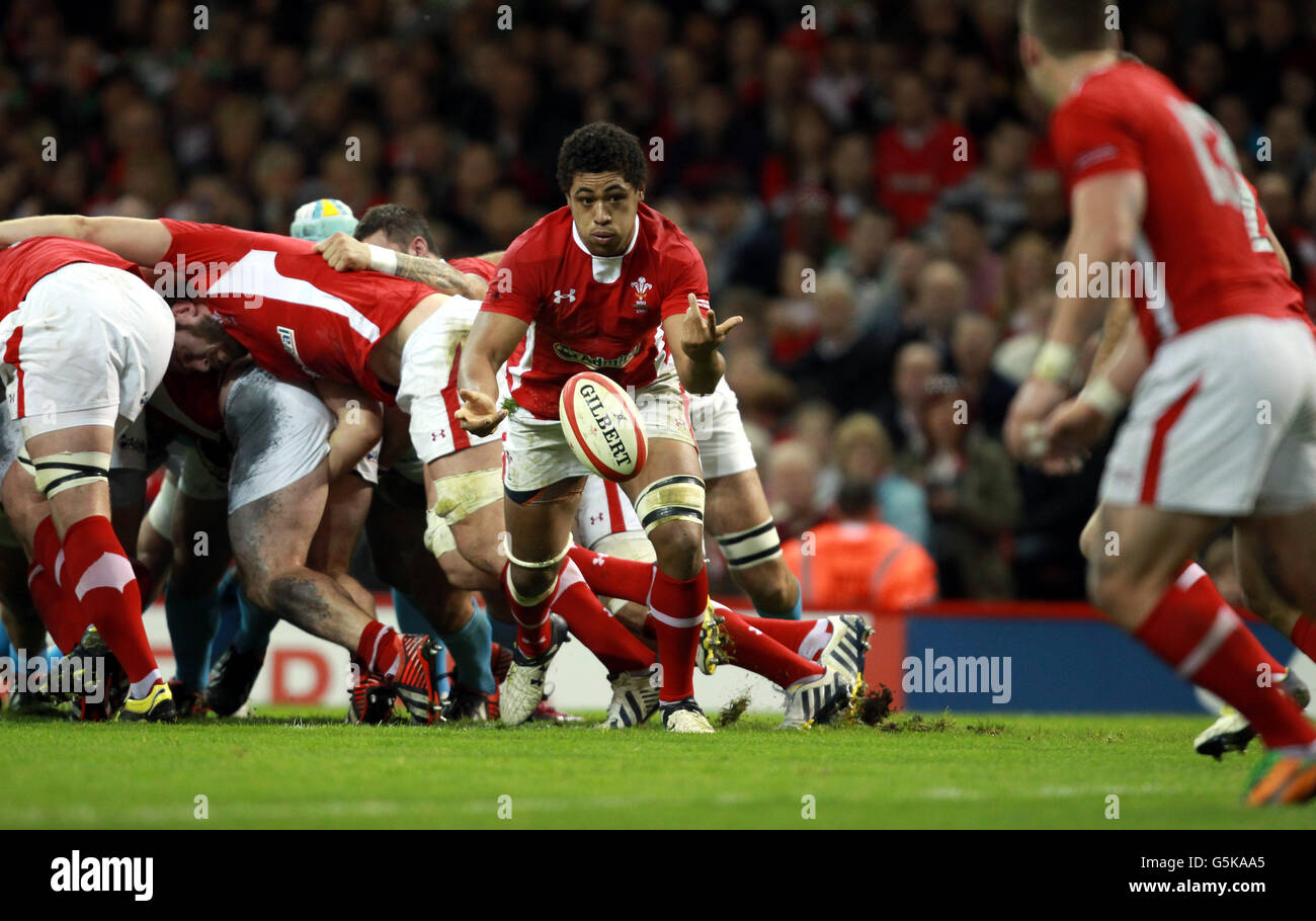 Wales' Toby Faletau in action during the Dove Men Series match at the