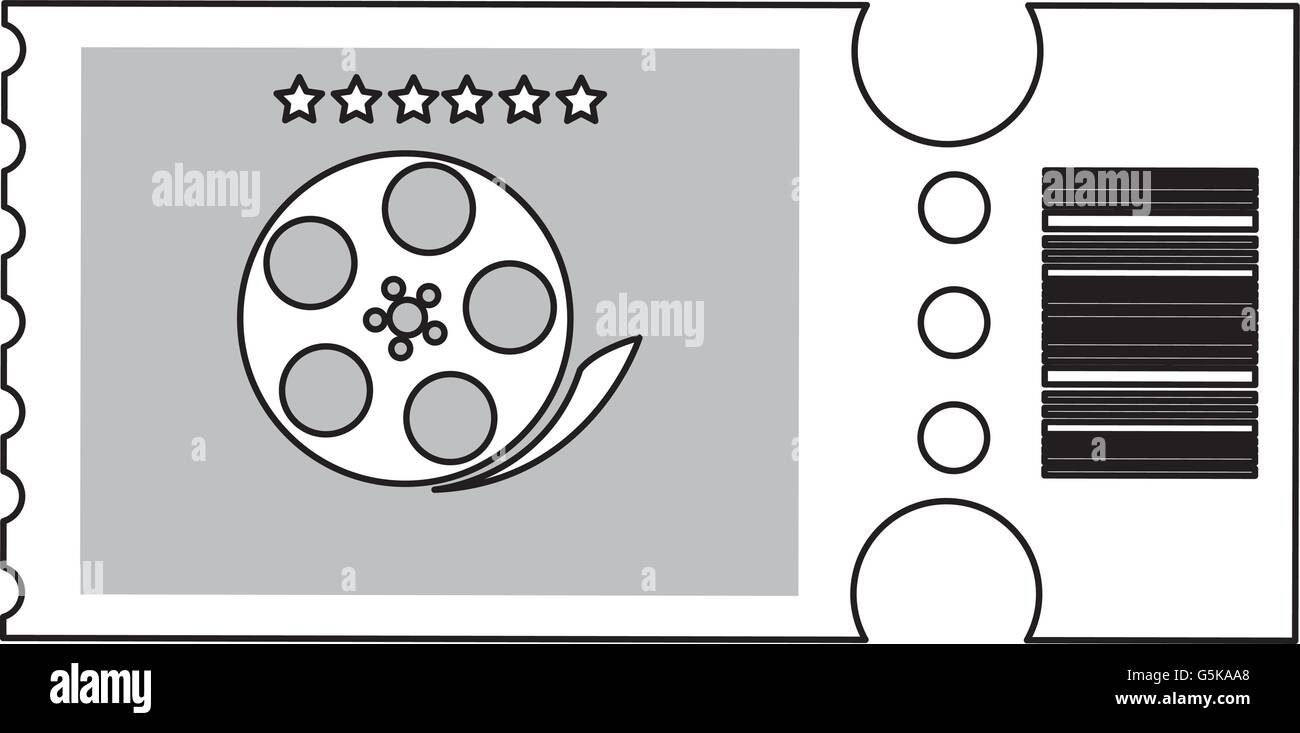 black line movie ticket , vector illustration Stock Vector Image & Art ...