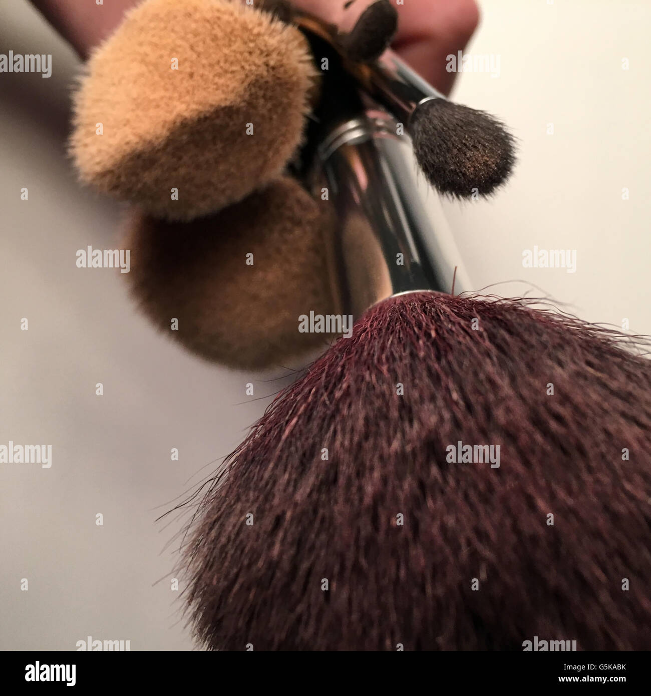 Close up of makeup brushes - Smartphone Captured Stock Image
