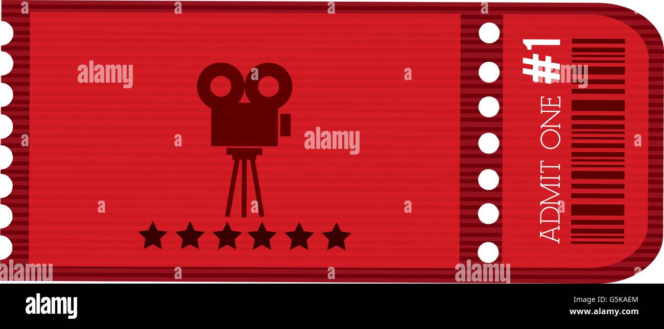 red movie ticket , vector illustration Stock Vector Image & Art Alamy