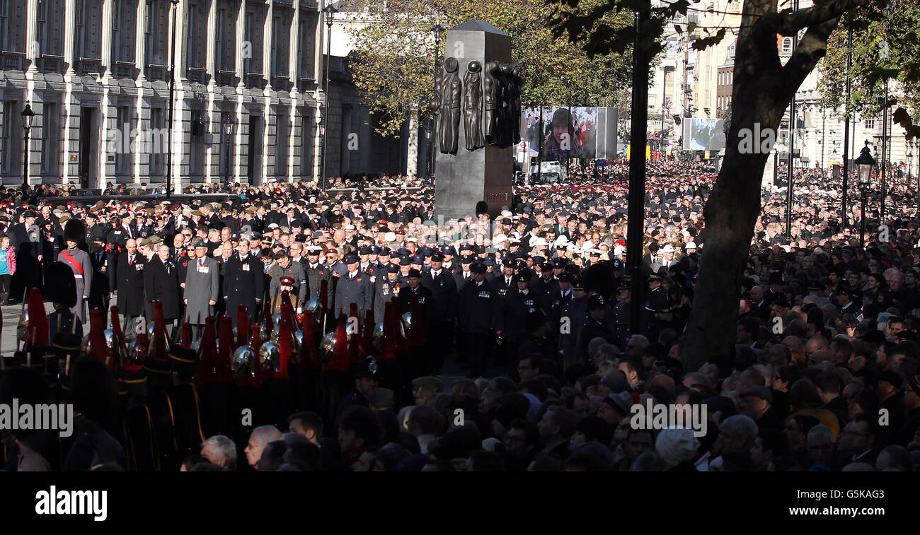A general view at the Cenotaph memorial in London on Remembrance Sunday ...