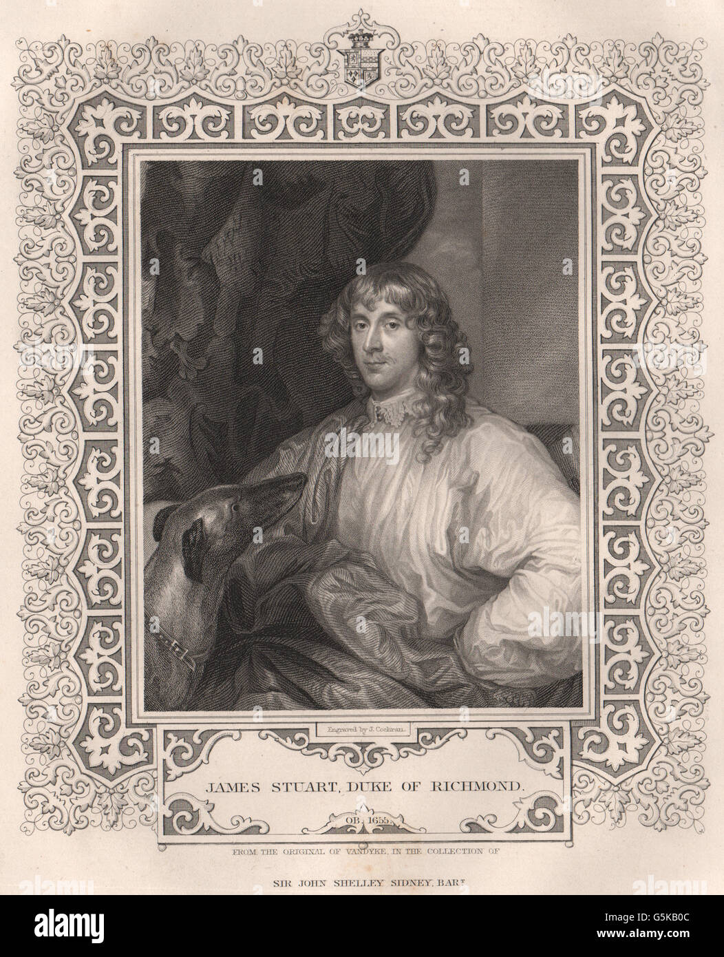 BRITISH HISTORY: James Stuart, Duke Of Richmond. TALLIS, antique print 1853 Stock Photo