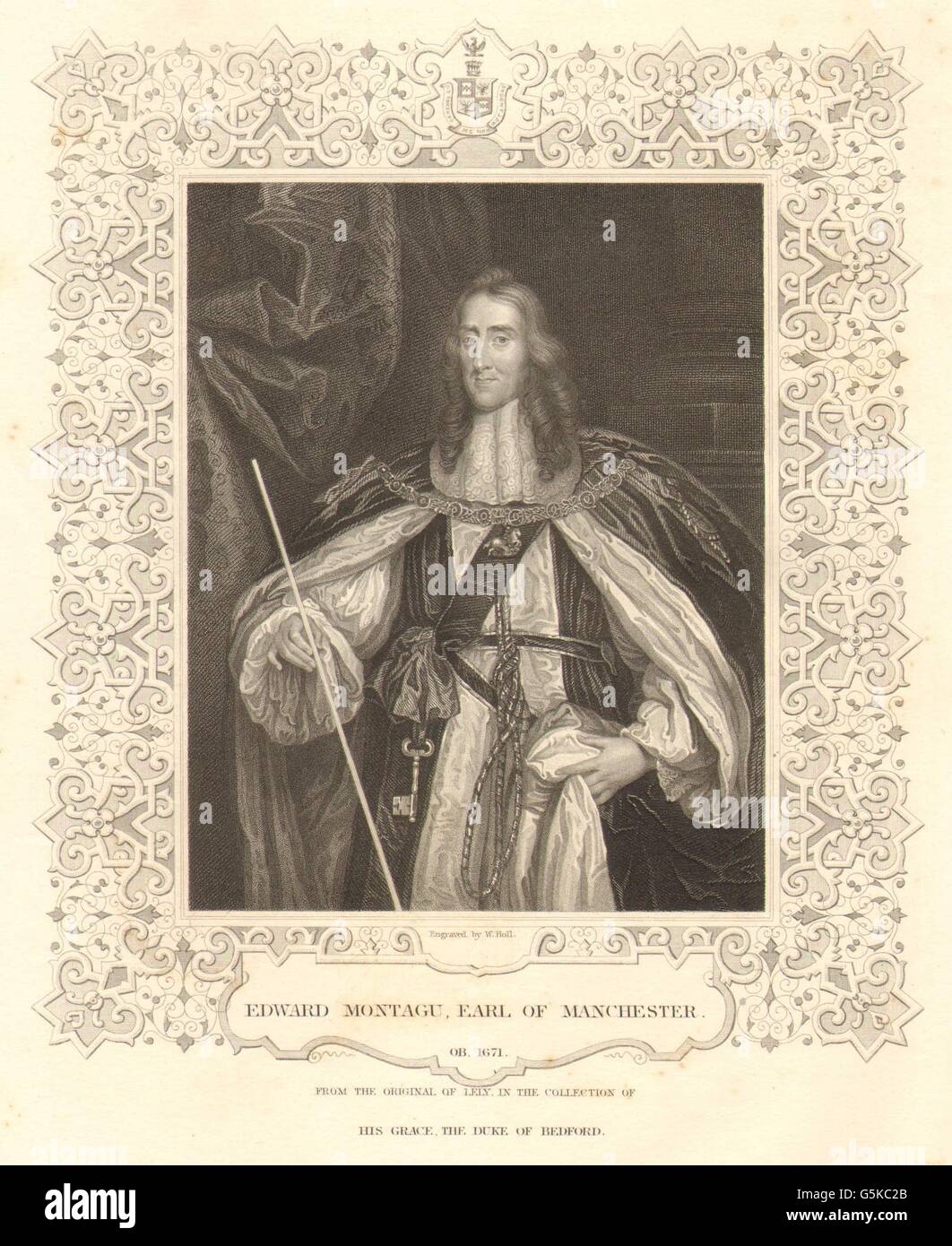 BRITISH HISTORY: Edward Montagu, Earl Of Manchester. TALLIS, old print 1853 Stock Photo