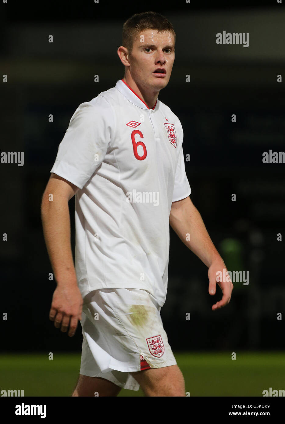 Soccer - Under 19 International Friendly - England v Finland - New Bucks Head Stadium. England U19 Jack O'Connell Stock Photo