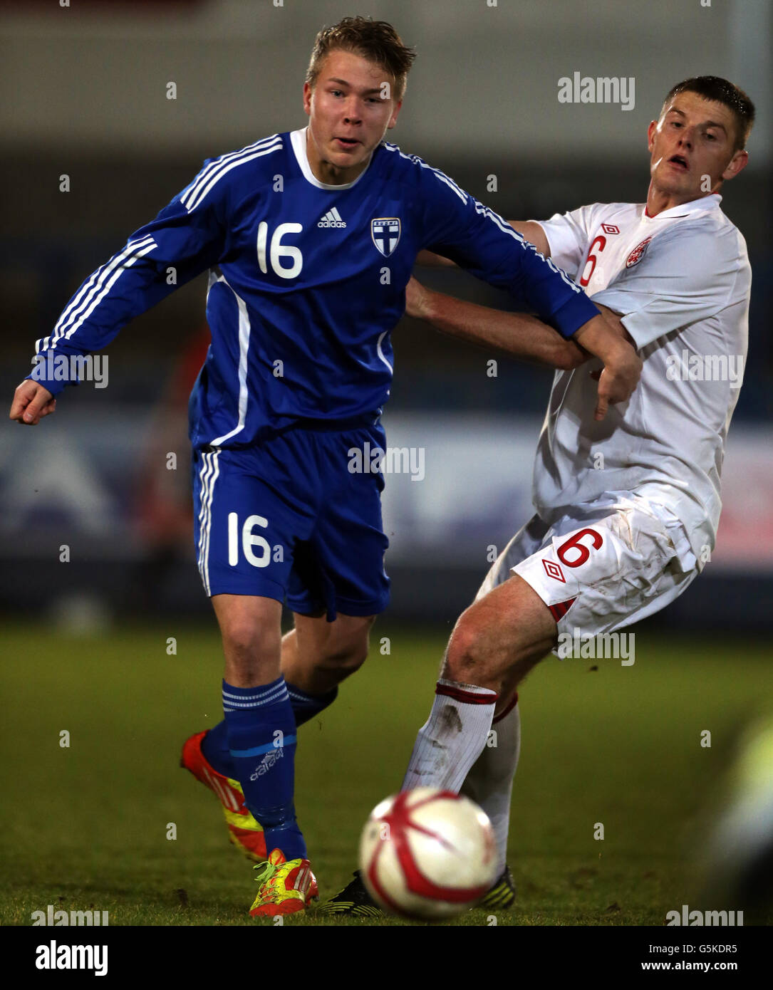 Soccer - Under 19 International Friendly - England v Finland - New Bucks Head Stadium Stock Photo
