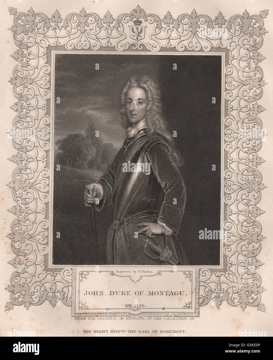 BRITISH HISTORY: John, Duke Of Montagu. TALLIS, antique print 1853 Stock Photo