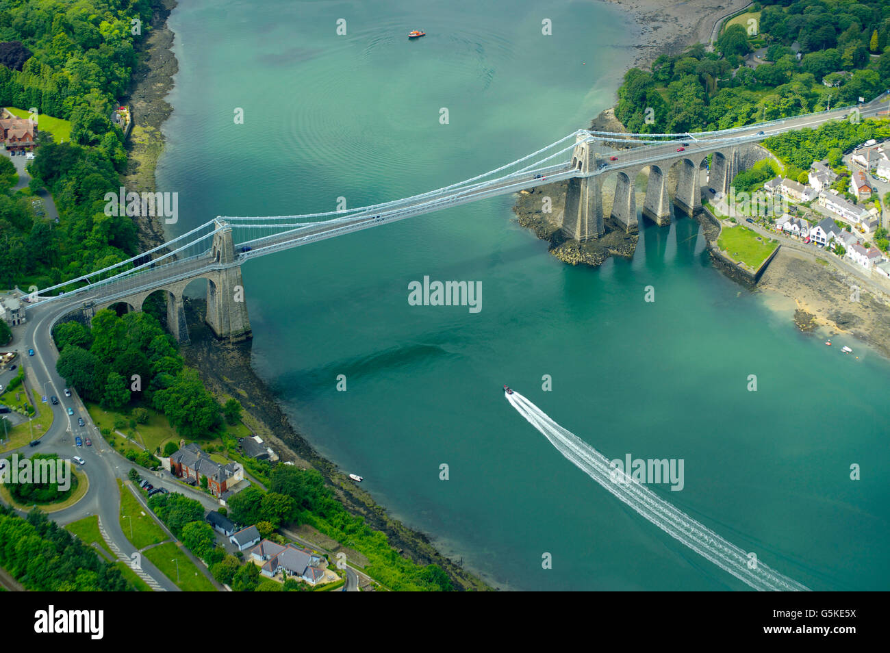 Menai Bridge, Anglesey, North Wales, Stock Photo