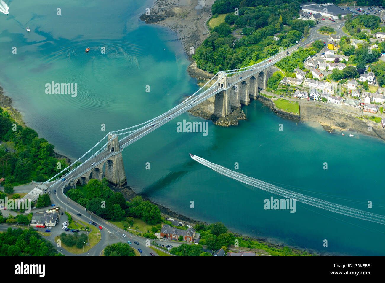 Menai Bridge, Anglesey, North Wales Stock Photo Alamy
