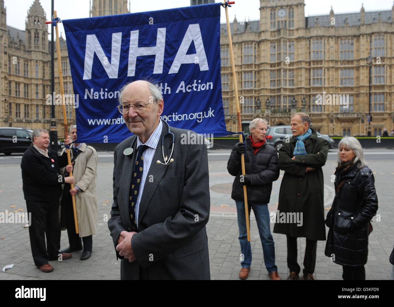 Dr Richard Taylor at the launch of the National Health Action party in central London, which aims to save the NHS. Stock Photo