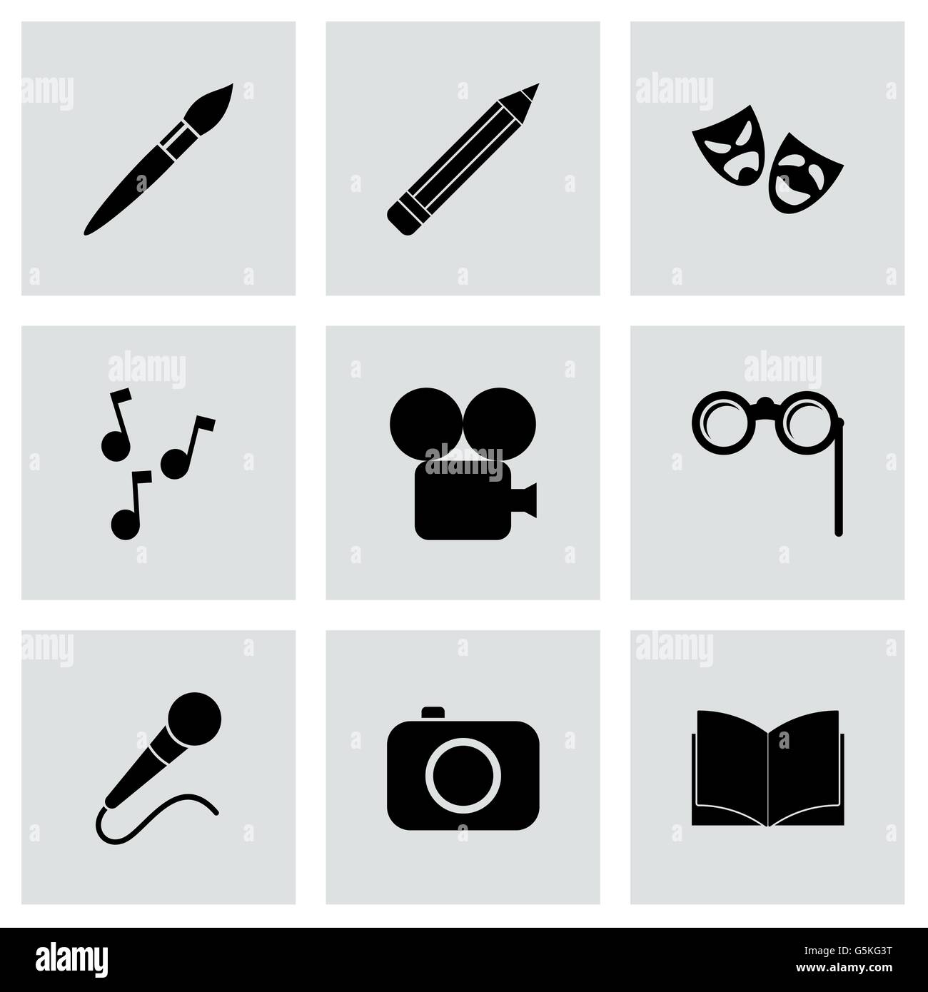 Vector black art icon set Stock Vector Image & Art - Alamy