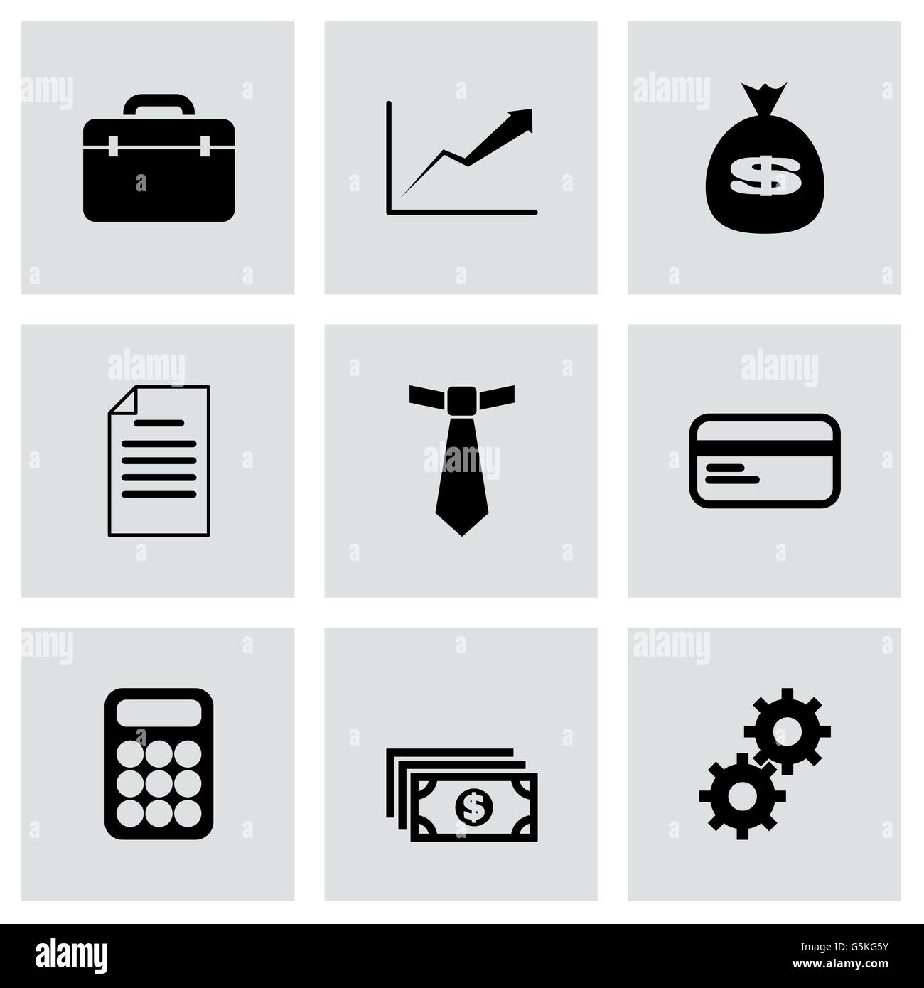 Vector black business icon set Stock Vector Image & Art - Alamy