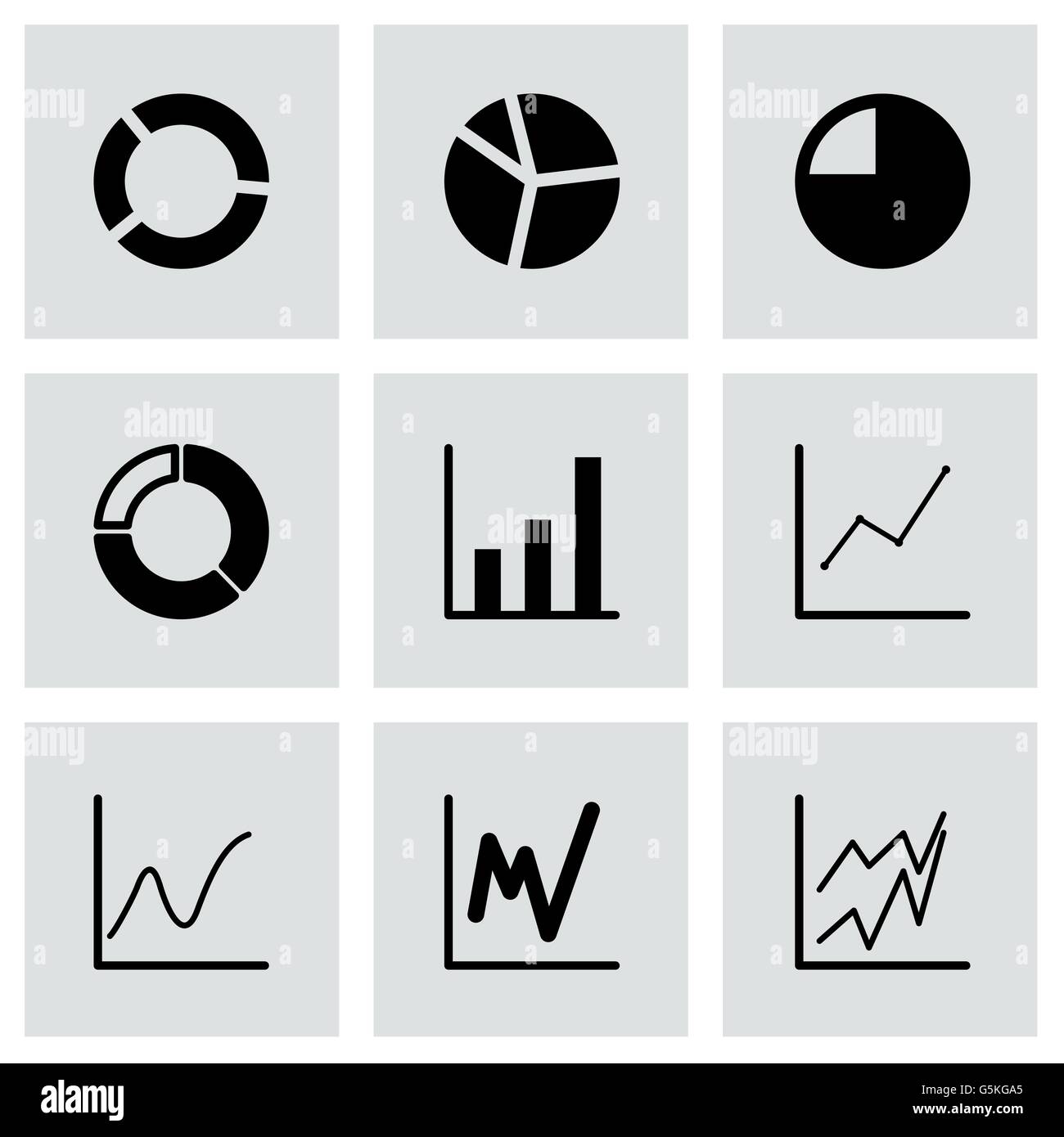 Vector black diagram icon set Stock Vector Image & Art - Alamy