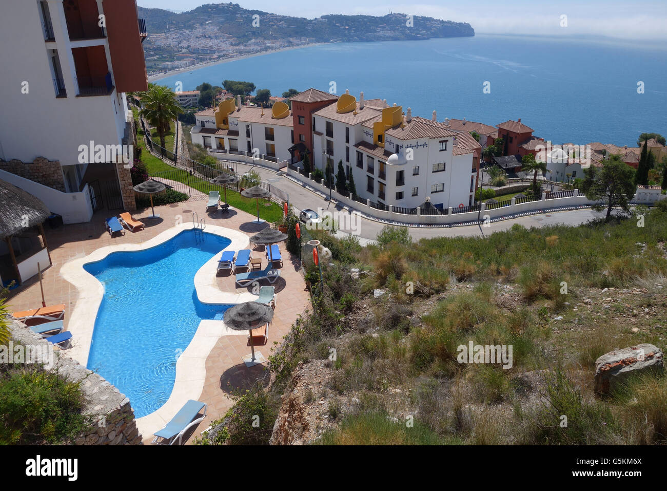 Holiday properties and villas urbanisation in Herradura, Costa Tropical, Spain. Stock Photo
