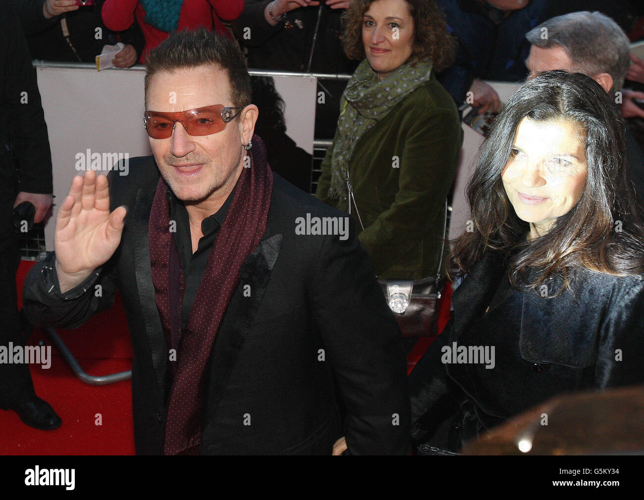 Bono and wife Ali Hewson at the Savoy cinema in Dublin, for the European premiere of Lincoln. Stock Photo