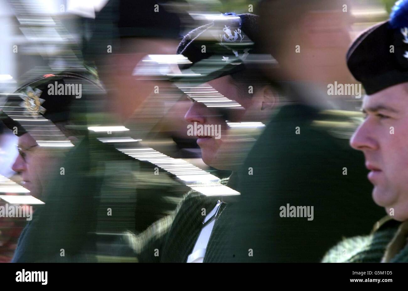 The Pipes and Drums from 13 Regiments of the British Army rehearsing