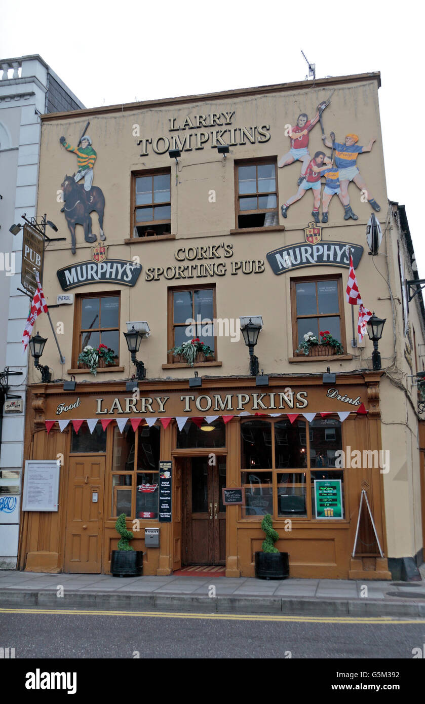 The Larry Tompkins public house ("Cork's Sporting Pub") in the City of Cork, County Cork, Ireland (Eire). Stock Photo