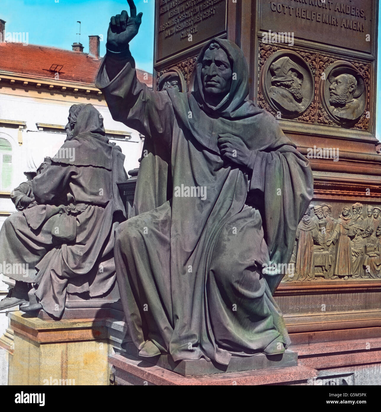 Szene aus dem Leben von Reformator Martin Luther. Scene from the life of Protestand reformer Martin Luther. Stock Photo
