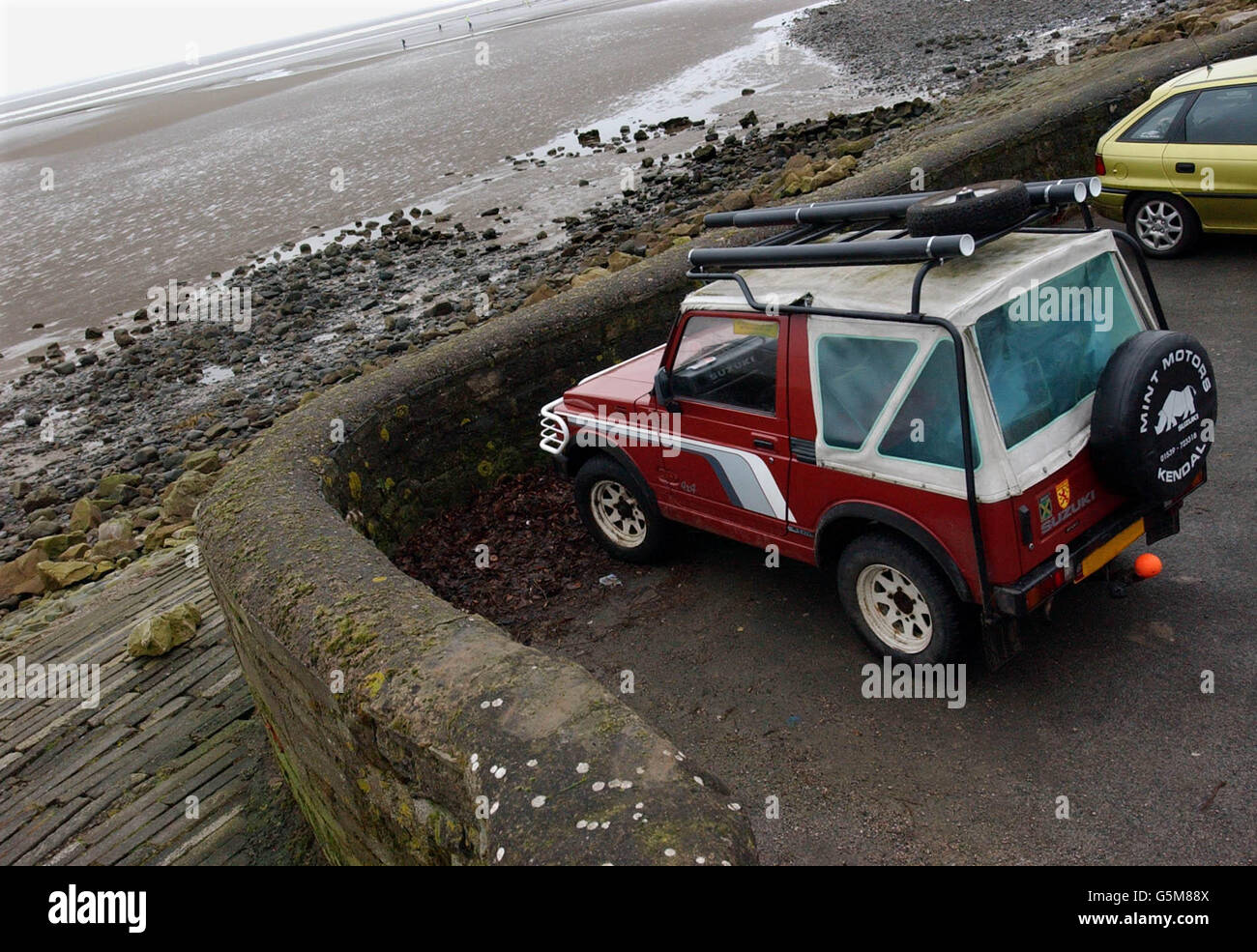 Father and Son search near Ulverston Stock Photo