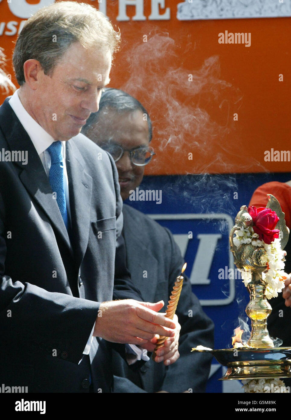 Tony Blair tour of India Stock Photo - Alamy