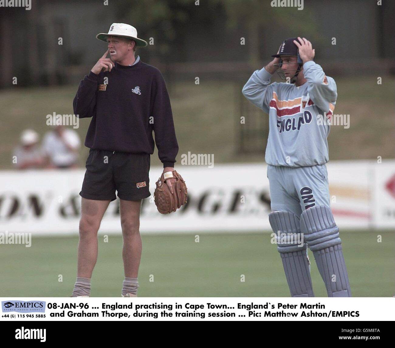 Cricket England cricket training at Newlands Cape Town Stock Photo