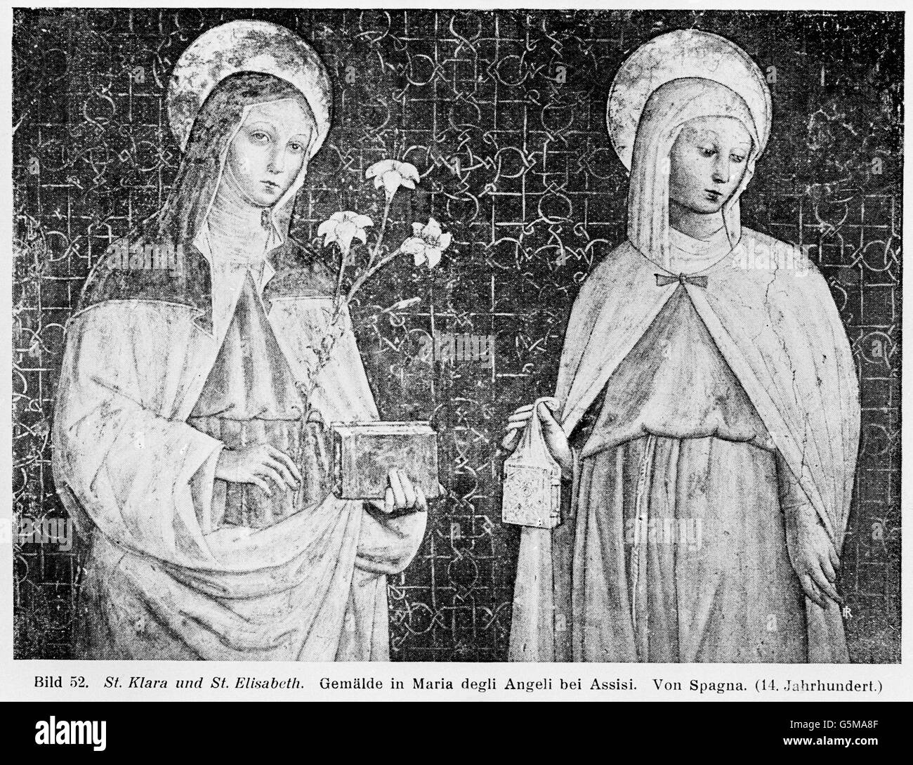 Szene aus dem Leben der heiligen Elisabeth von Thueringen. Scene of the life of holy Elizabeth of Hungary. Stock Photo