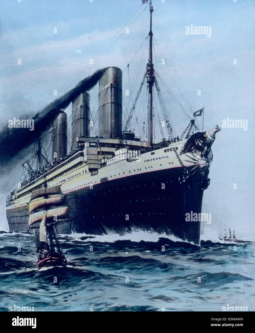 Dampfschiff auf großer Fahrt, 1920er Jahre. Steam ship on great journey