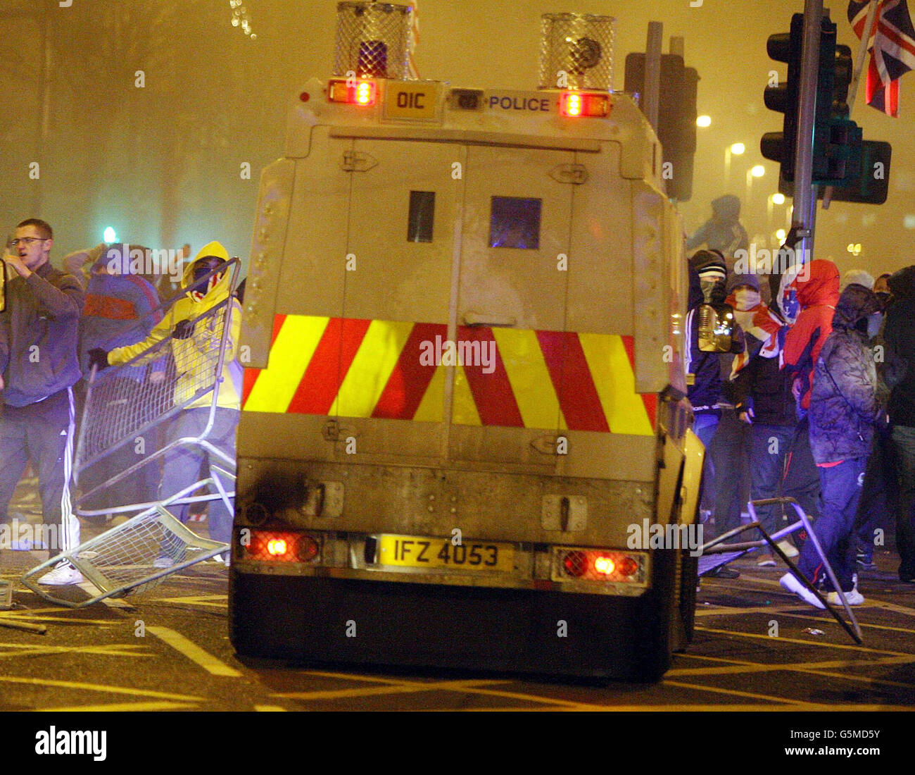 Union flag flying outside belfast city hall hi-res stock photography