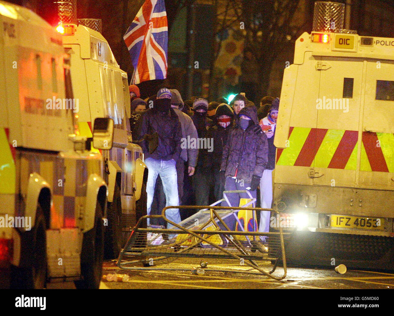 Union flag flying outside belfast city hall hi-res stock photography