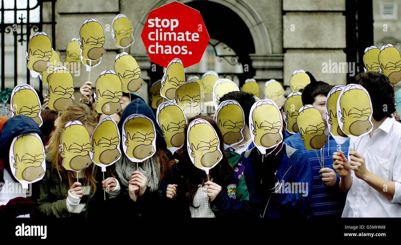 Climate protest in Dublin Stock Photo