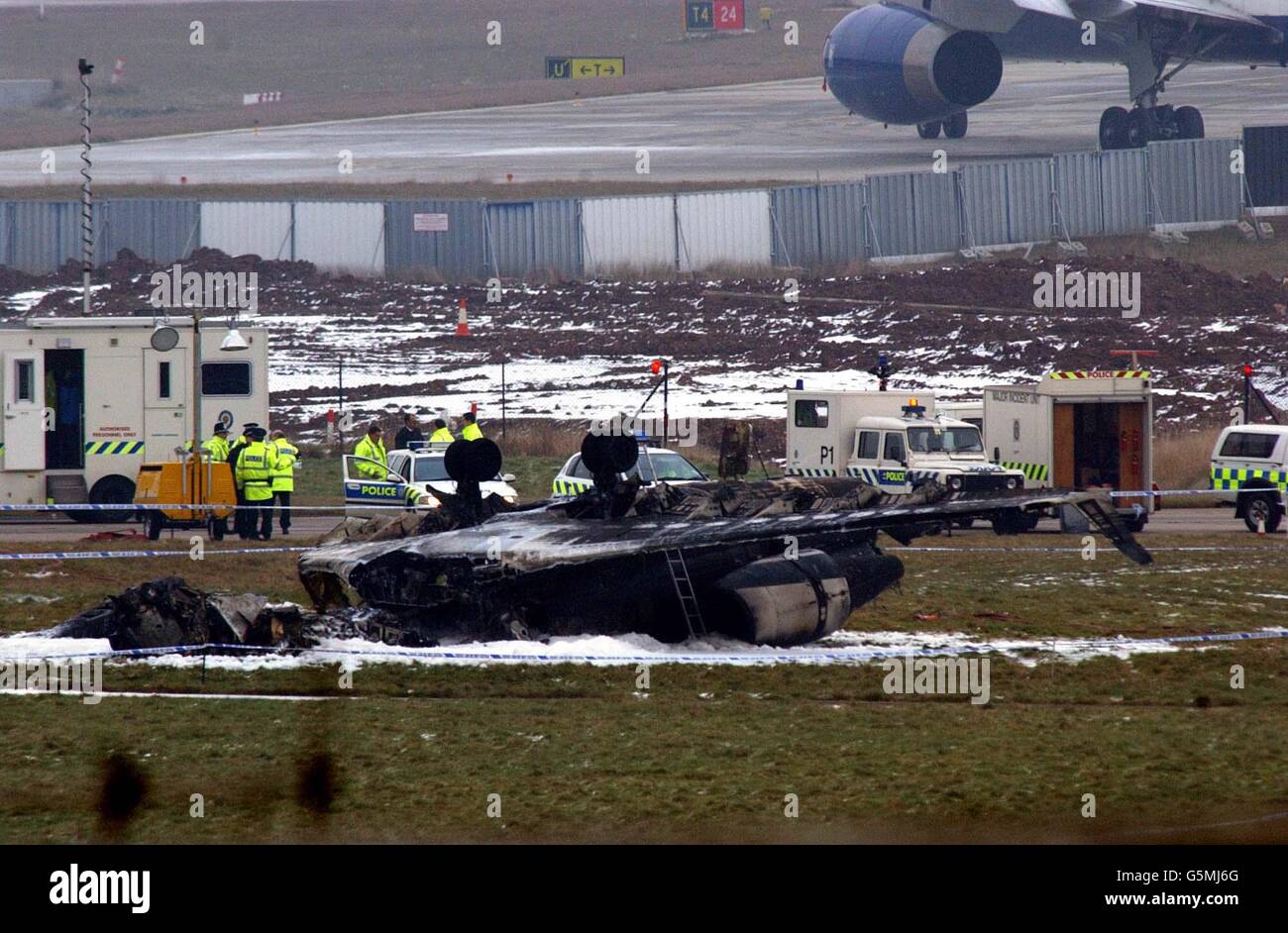 Birmingham Airport crash Stock Photo