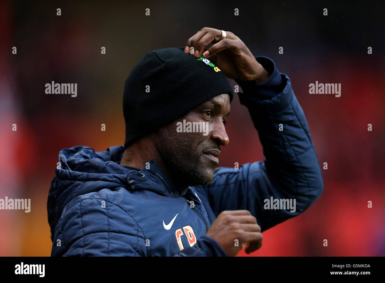 Charlton Athletic's manager Chris Powell on the touchline during the npower Football League Championship match at The Valley, London. Stock Photo