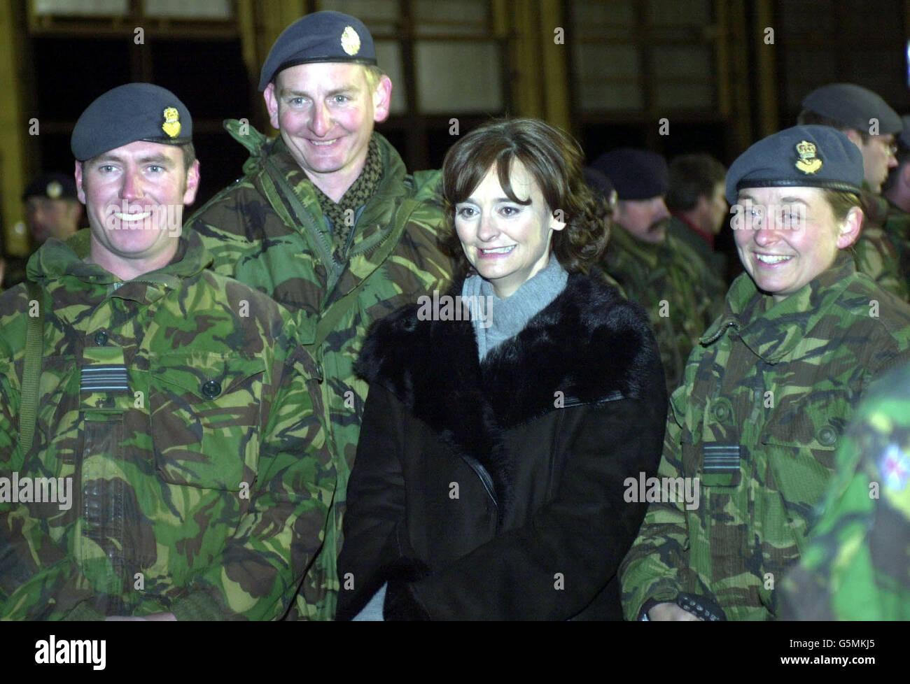 Cherie Booth, wife of British Prime Minister Tony Blair, meets British